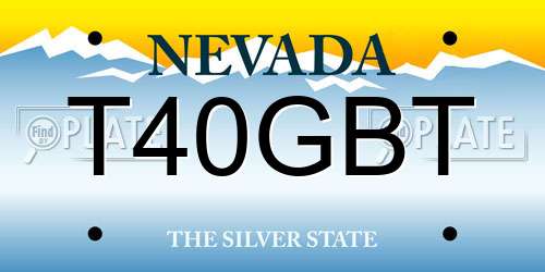 T40GBT Nevada License Plate