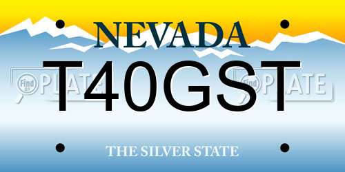 T40GST Nevada License Plate