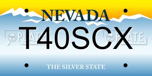 T40SCX Nevada License Plate