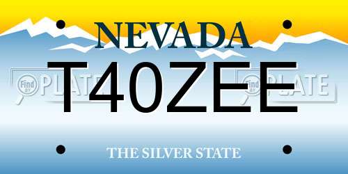 T40ZEE Nevada License Plate