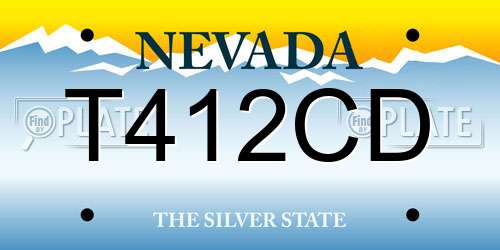T412CD Nevada License Plate
