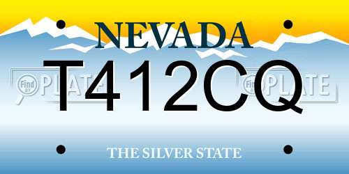 T412CQ Nevada License Plate