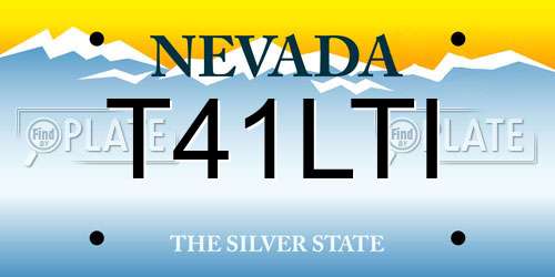 T41LTI Nevada License Plate