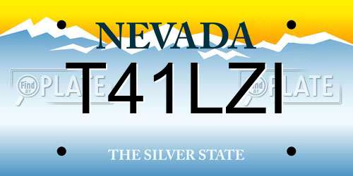T41LZI Nevada License Plate