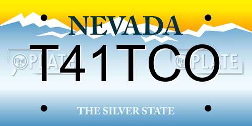 T41TCO Nevada License Plate
