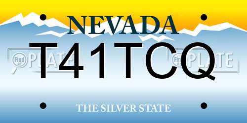 T41TCQ Nevada License Plate