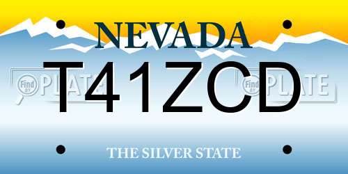 T41ZCD Nevada License Plate