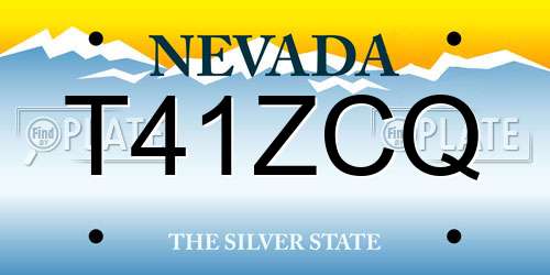 T41ZCQ Nevada License Plate