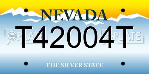 T42004T Nevada License Plate