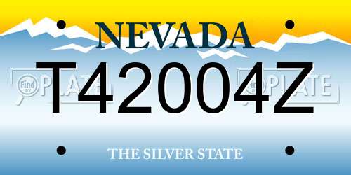 T42004Z Nevada License Plate