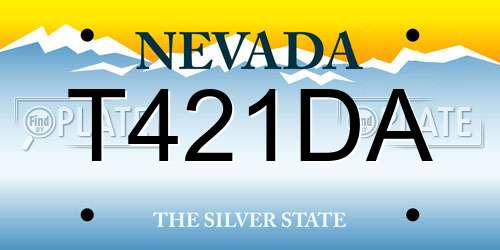 T421DA Nevada License Plate