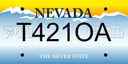 T421OA Nevada License Plate