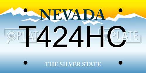 T424HC Nevada License Plate