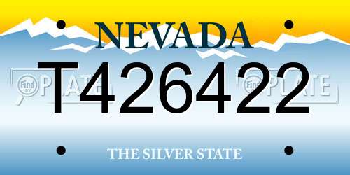 T426422 Nevada License Plate