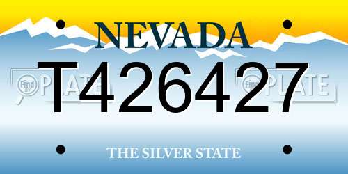 T426427 Nevada License Plate