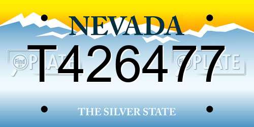 T426477 Nevada License Plate