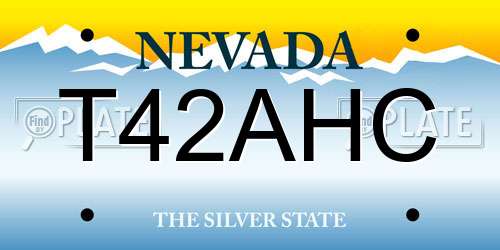 T42AHC Nevada License Plate