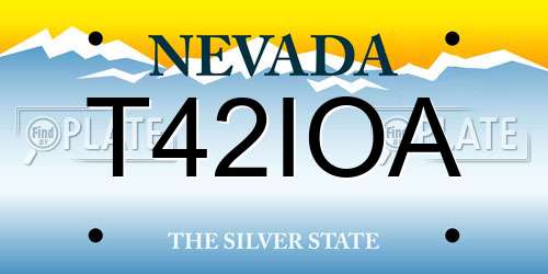 T42IOA Nevada License Plate