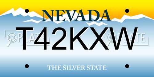 T42KXW Nevada License Plate