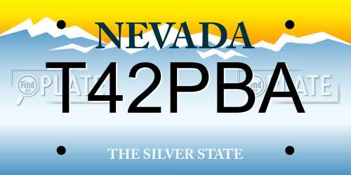 T42PBA Nevada License Plate