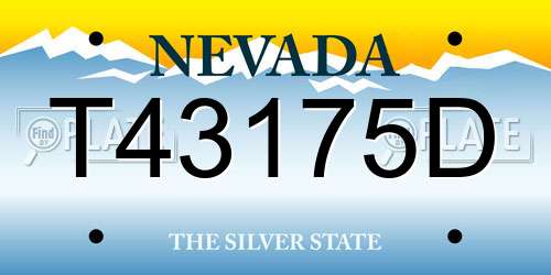 T43175D Nevada License Plate