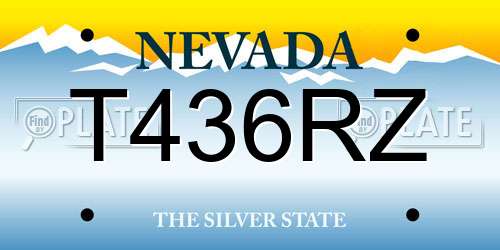 T436RZ Nevada License Plate