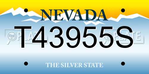 T43955S Nevada License Plate