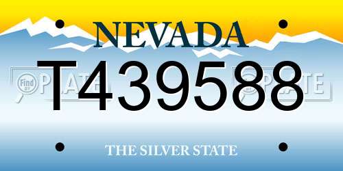 T439588 Nevada License Plate