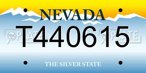 T440615 Nevada License Plate