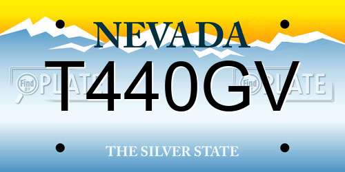 T440GV Nevada License Plate