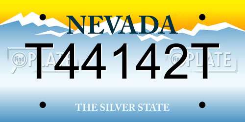 T44142T Nevada License Plate