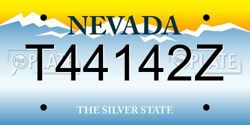 T44142Z Nevada License Plate