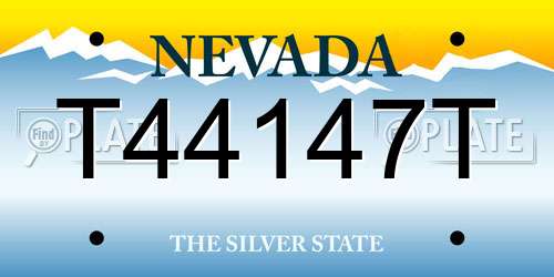 T44147T Nevada License Plate