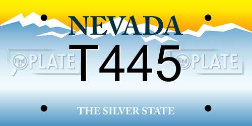 T445 Nevada License Plate