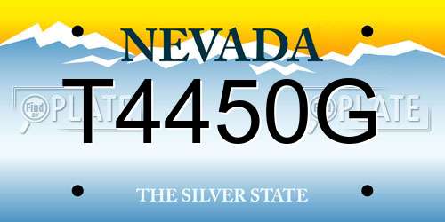 T4450G Nevada License Plate