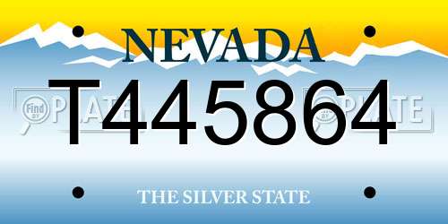T445864 Nevada License Plate