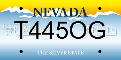 T445OG Nevada License Plate