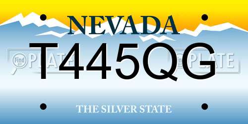 T445QG Nevada License Plate