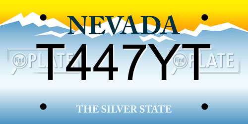 T447YT Nevada License Plate