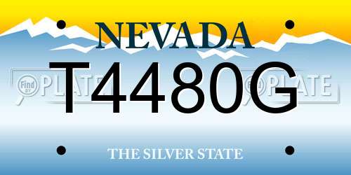T4480G Nevada License Plate