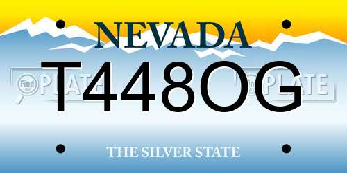 T448OG Nevada License Plate