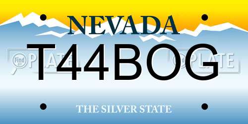 T44BOG Nevada License Plate
