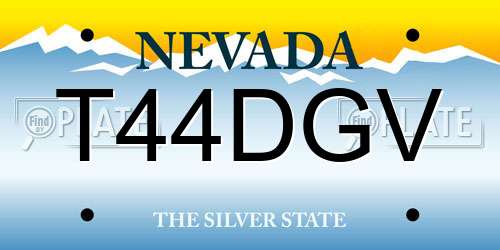 T44DGV Nevada License Plate