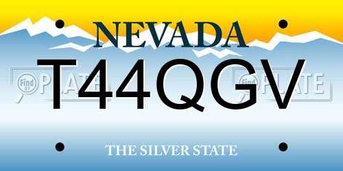 T44QGV Nevada License Plate