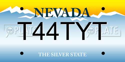 T44TYT Nevada License Plate