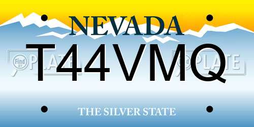 T44VMQ Nevada License Plate