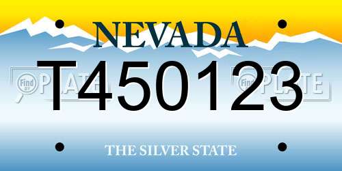 T450123 Nevada License Plate