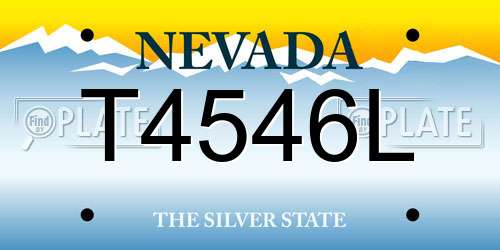T4546L Nevada License Plate