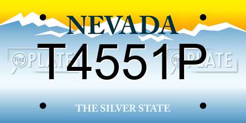 T4551P Nevada License Plate