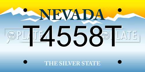 T4558T Nevada License Plate